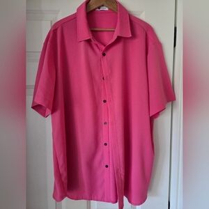 Runcati Men's XXL Pink Short Sleeve Shirt